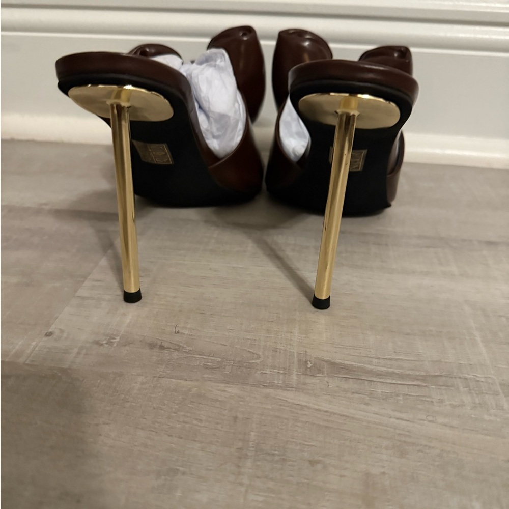 Jeffrey Campbell Chocolate Brown Bow Mules - Picture 4 of 4